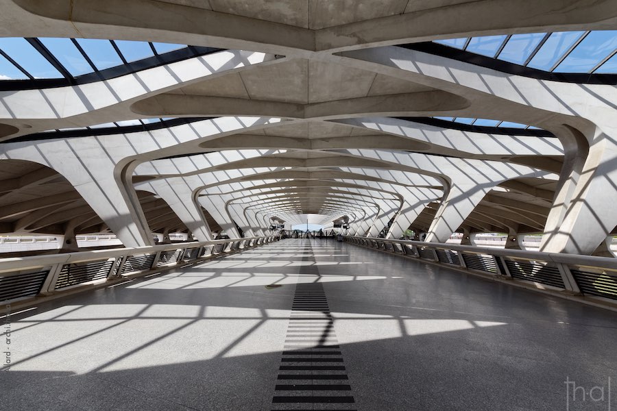 Walkway of the TGV station of Lyon Saint-Exupéry, France