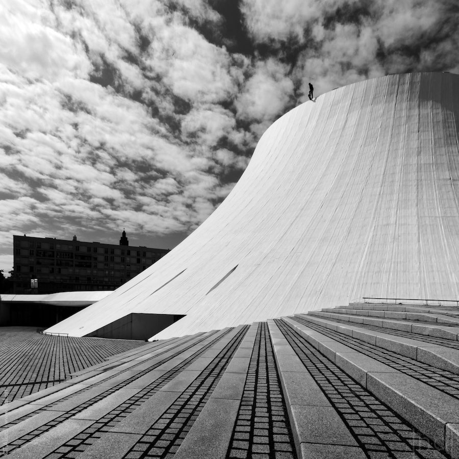 The big volcano of the Espace Niemeyer in Le Havre