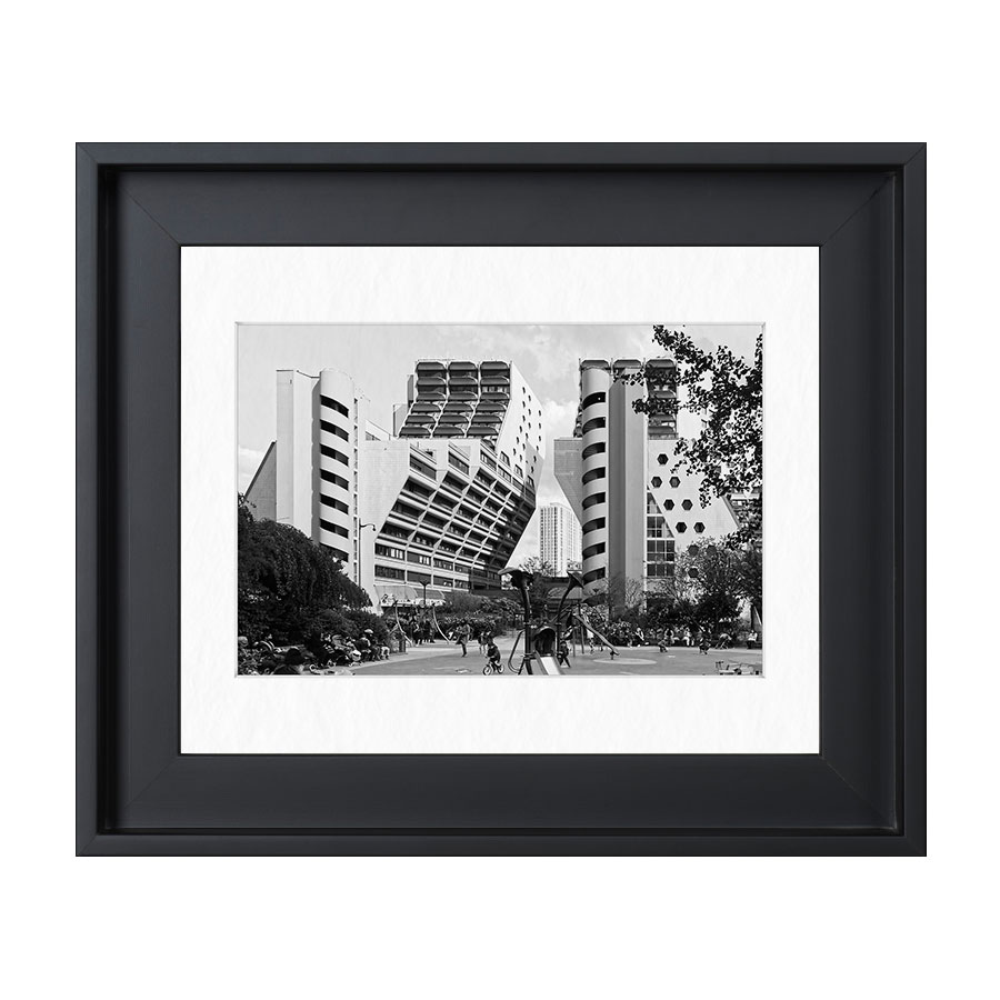 Black and white fine art print of architecture, Orgues de Flandres in Paris