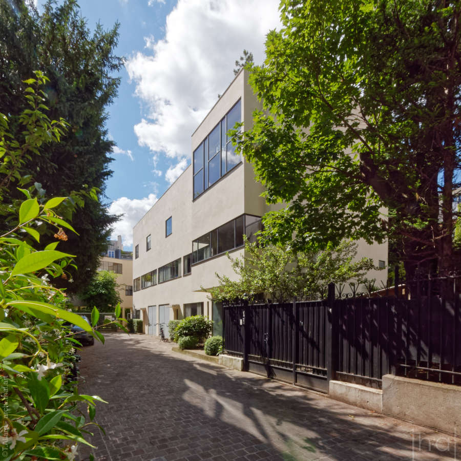 Façade of Le Corbusier's Jeanneret house in Paris