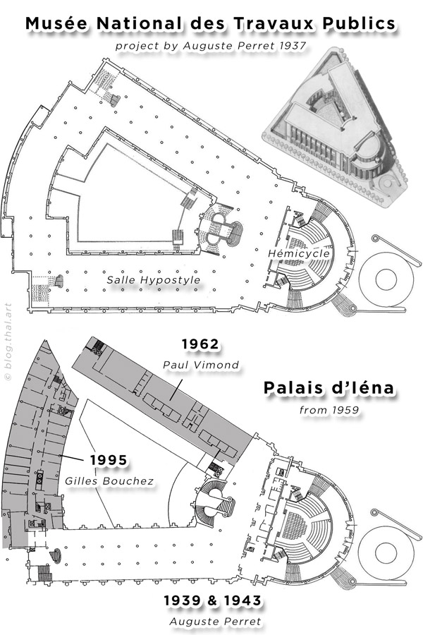 Plan of the Palais d'Iéna by Auguste Perret