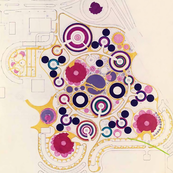 Mass plan of the 20th century city inspired by Saunia Delaunay
