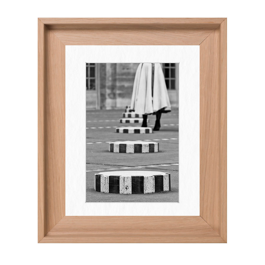 Black and white Art print of street photo, French Cancan at the Palais Royal in Paris