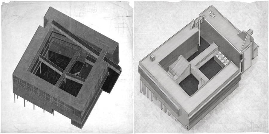Comparaison du projet du couvent de la Tourette de Xenakis avec le projet réalisé.