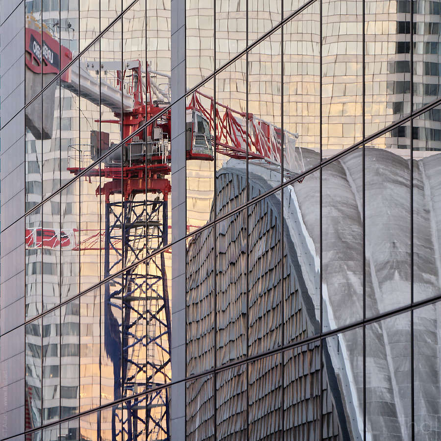 gros plan vitrage pignon Grande Arche